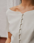 Tango Structure Top i hvit detaljbilde, bluse fra Neo Noir hos Image Mandal