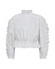Sanna Ruffle Smock Blouse i offwhite i bomull, bluse fra Co'couture hos Image Mandal