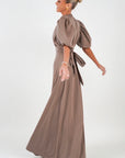 Holly Long Dress i brun bakfra, kjole fra Golightly hos Image Mandal