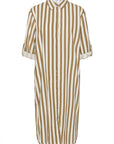 Zalindasz Shirt Dress i tiger's eye ice stripet i bomull, kjole fra Saint Tropez hos Image Mandal