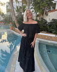 Lita Maxi Skirt. i sort sett fra siden, skjørt fra Ravn Ravn hos Image Mandal