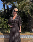 Malinga Dot Dress i dark brown, kjole fra Neo Noir, bilde 7 – Image Mandal