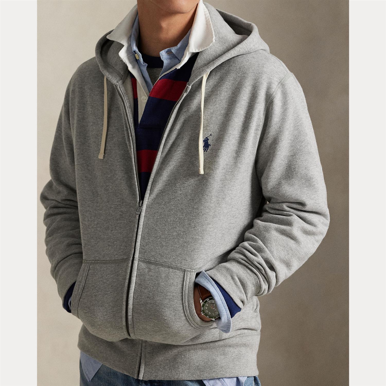 Long-Sleeve Hoodie i grå htr stylet antrekk, genser fra Polo Ralph Lauren hos Image Mandal