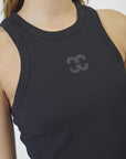 Co'couture Sahara topp – detalj av brodert logo