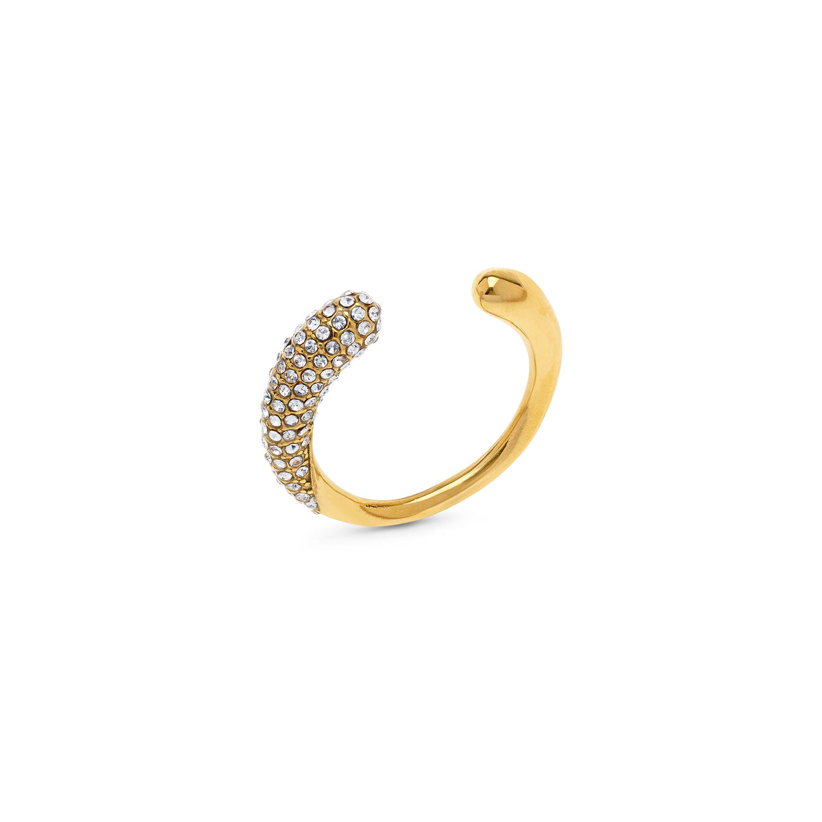Timi Tolouse Open Crystal ring – packshot skrått forfra