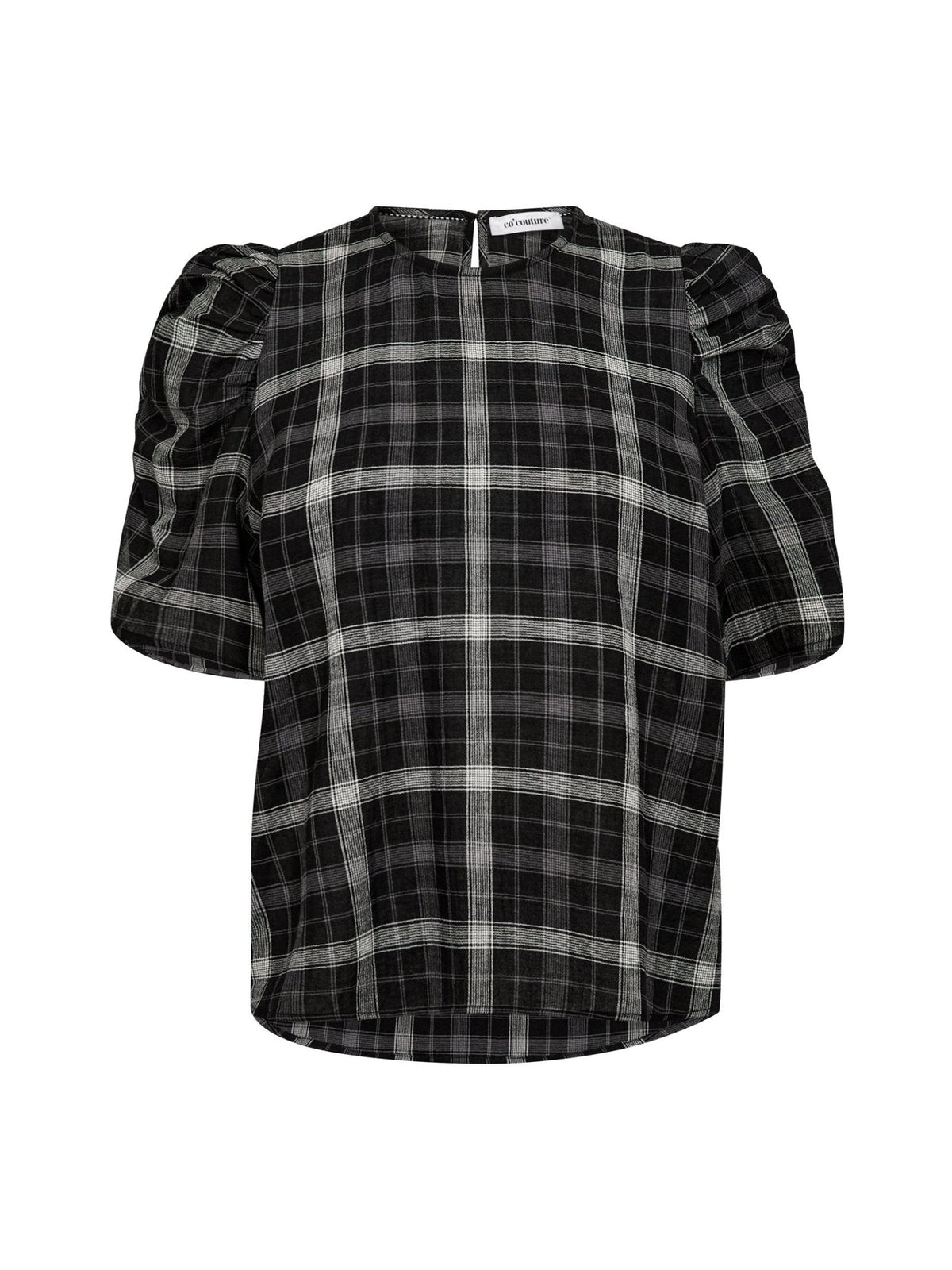 Co'couture Sally bluse med rutemønster – liggende packshot forfra