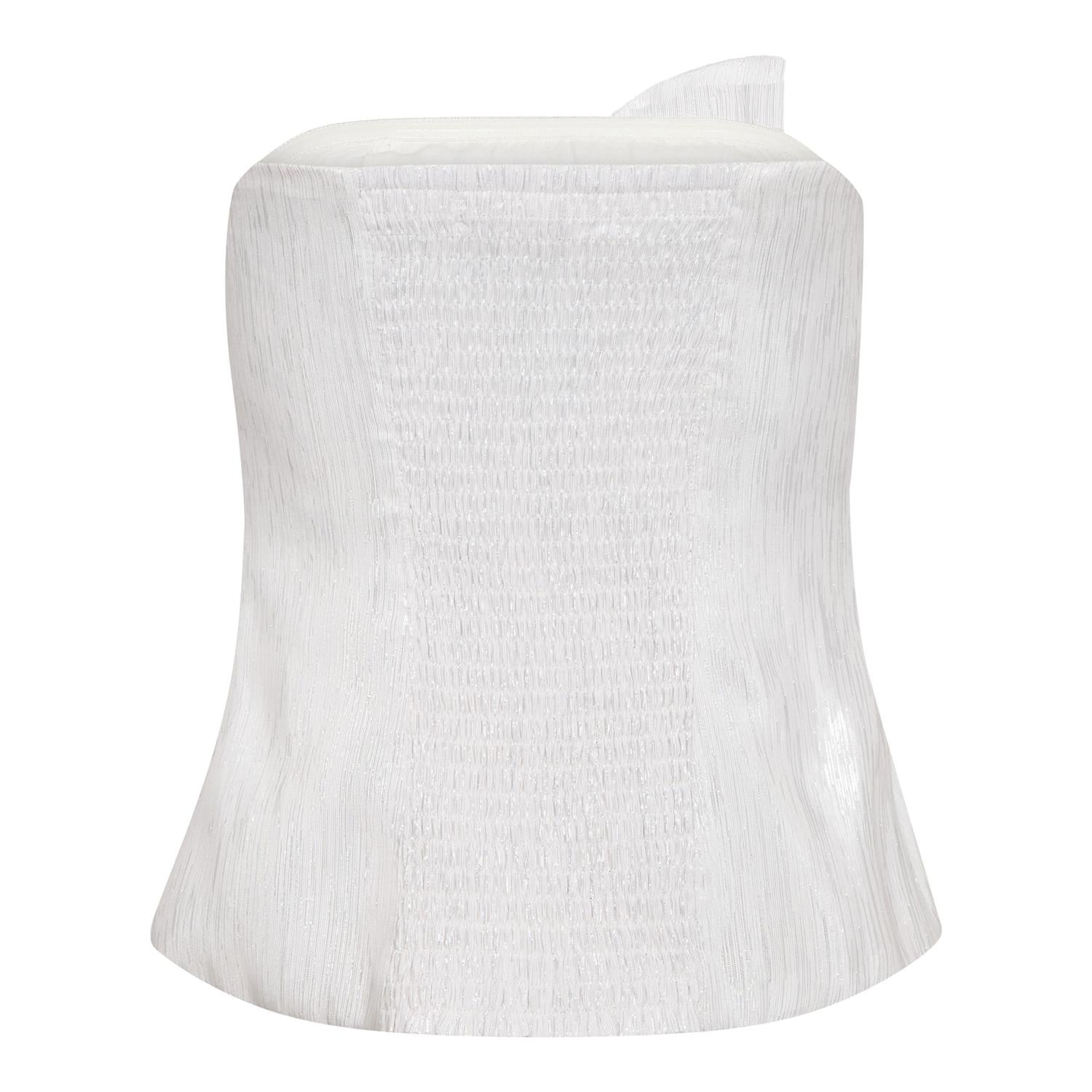 Biacc Knot Tube Top i sølv sett fra siden, overdel fra Co'couture hos Image Mandal