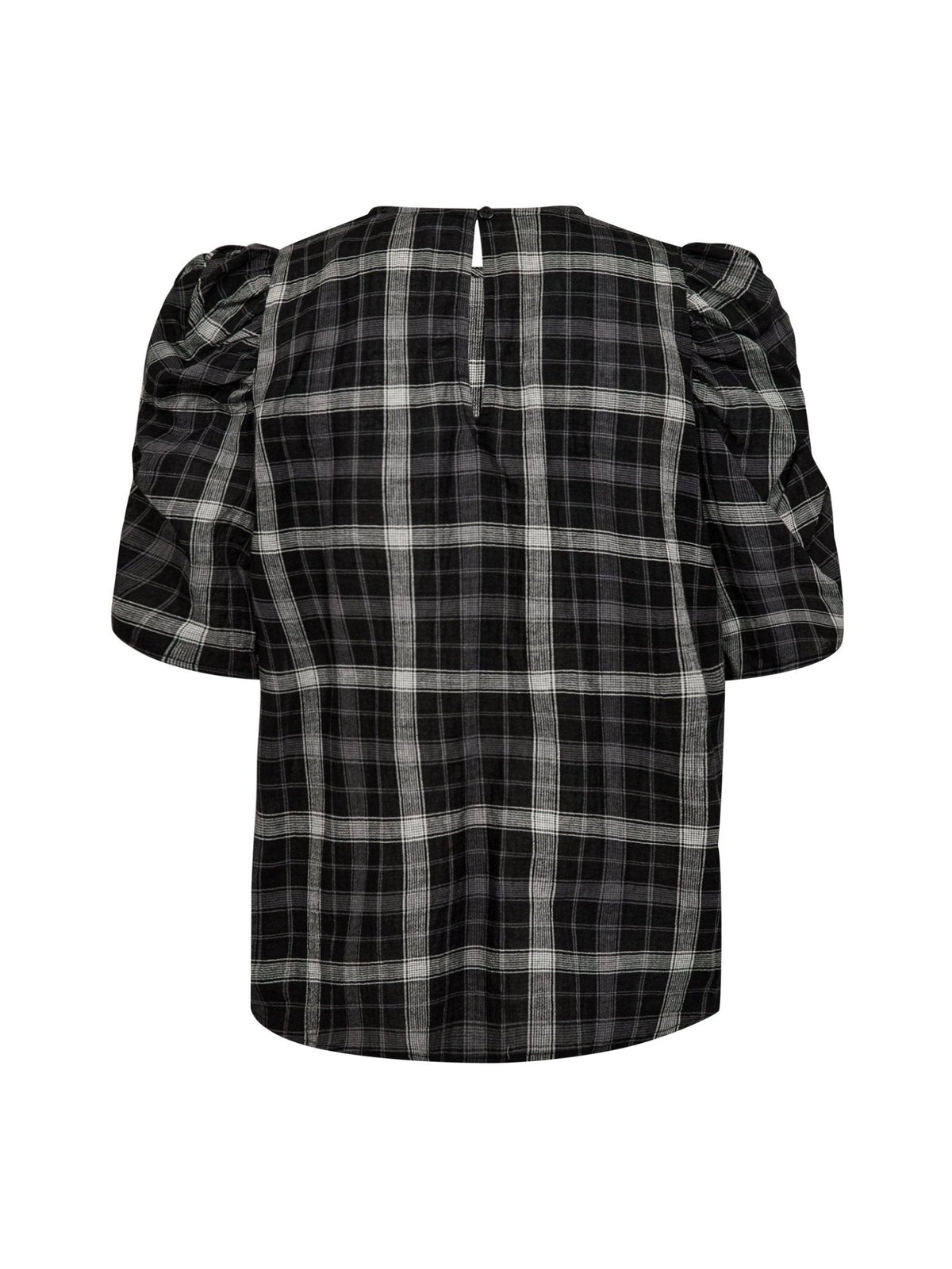 Co'couture Sally bluse med rutemønster – liggende packshot bakfra