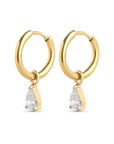 Elle - Crystal Hoop Earrings Stainless Steel i plated base metal, tilbehør fra Timi Of Sweden hos Image Mandal