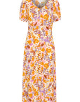 Saint Tropez Eiko lang kjole med blomsterprint – liggende packshot forfra