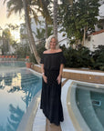 Lita Maxi Skirt. i sort nærbilde av detaljer, skjørt fra Ravn Ravn hos Image Mandal