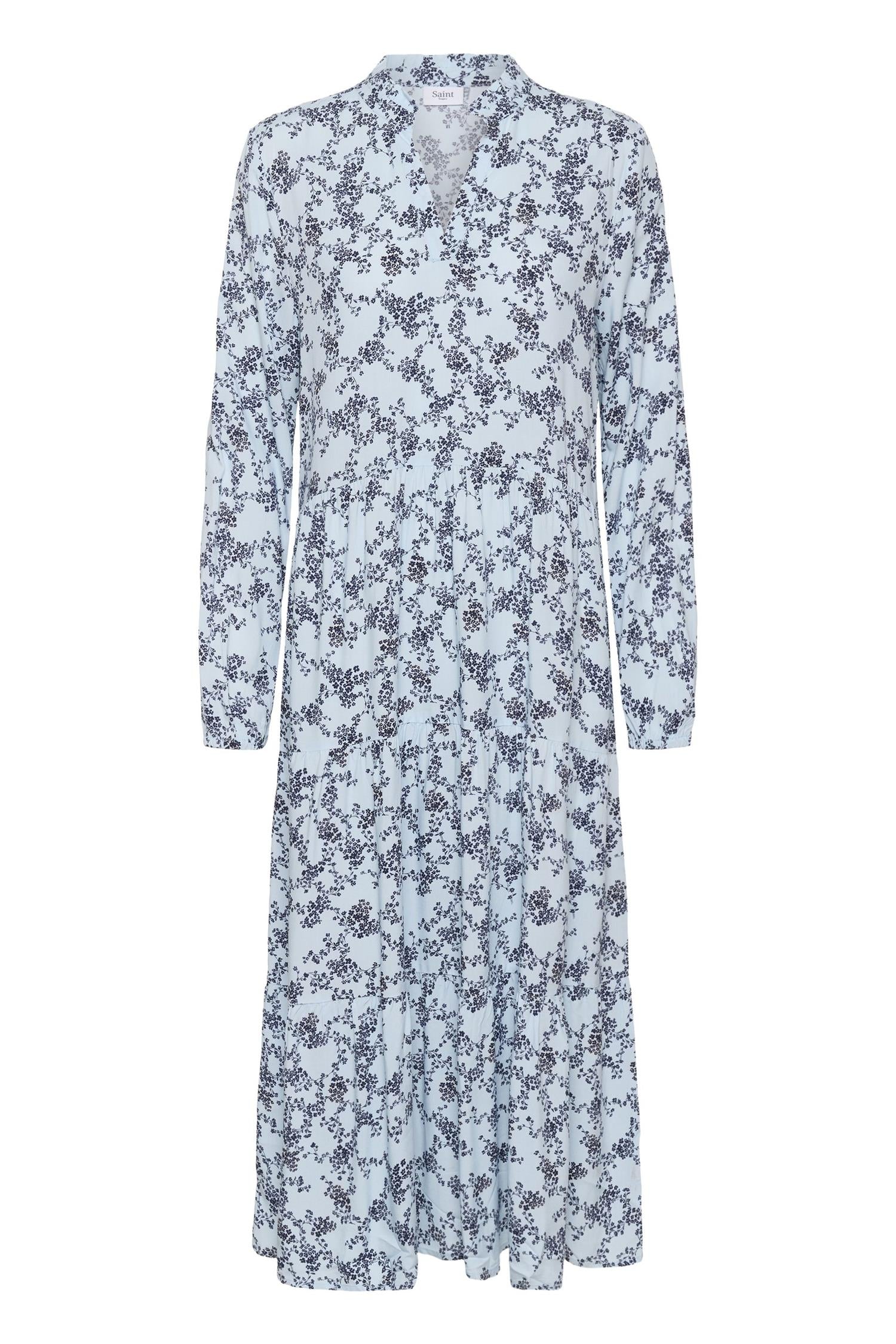 Edasz Maxi Dress i skyway eclipse spring blomstret i viskose, kjole fra Saint Tropez hos Image Mandal