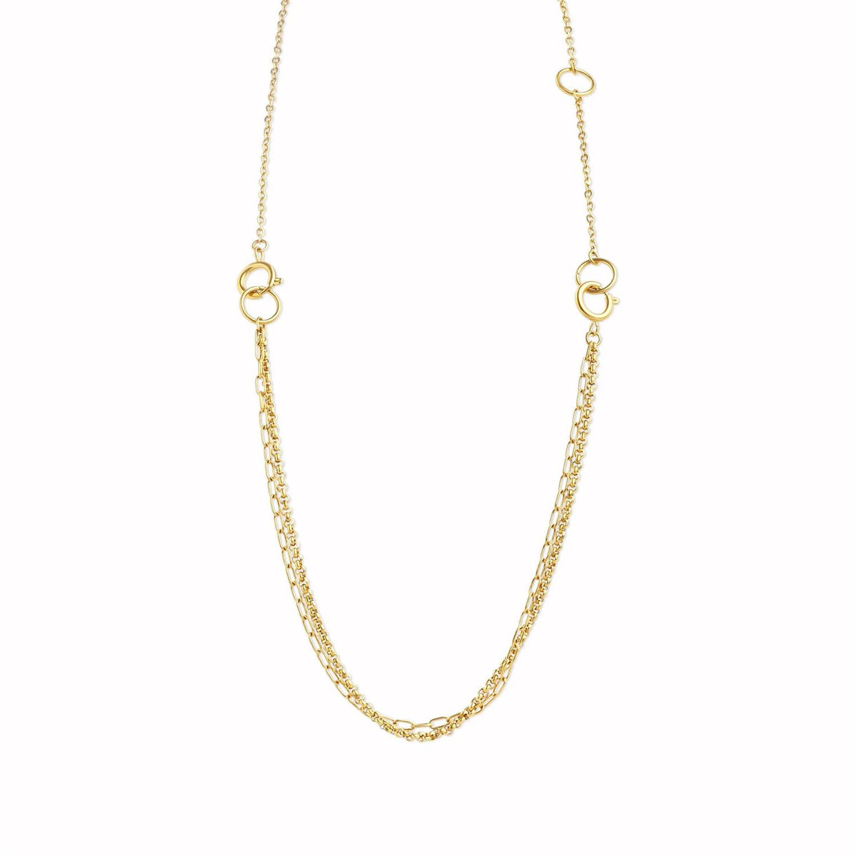 Onyx - Layered Chain Necklace Stainless Steel