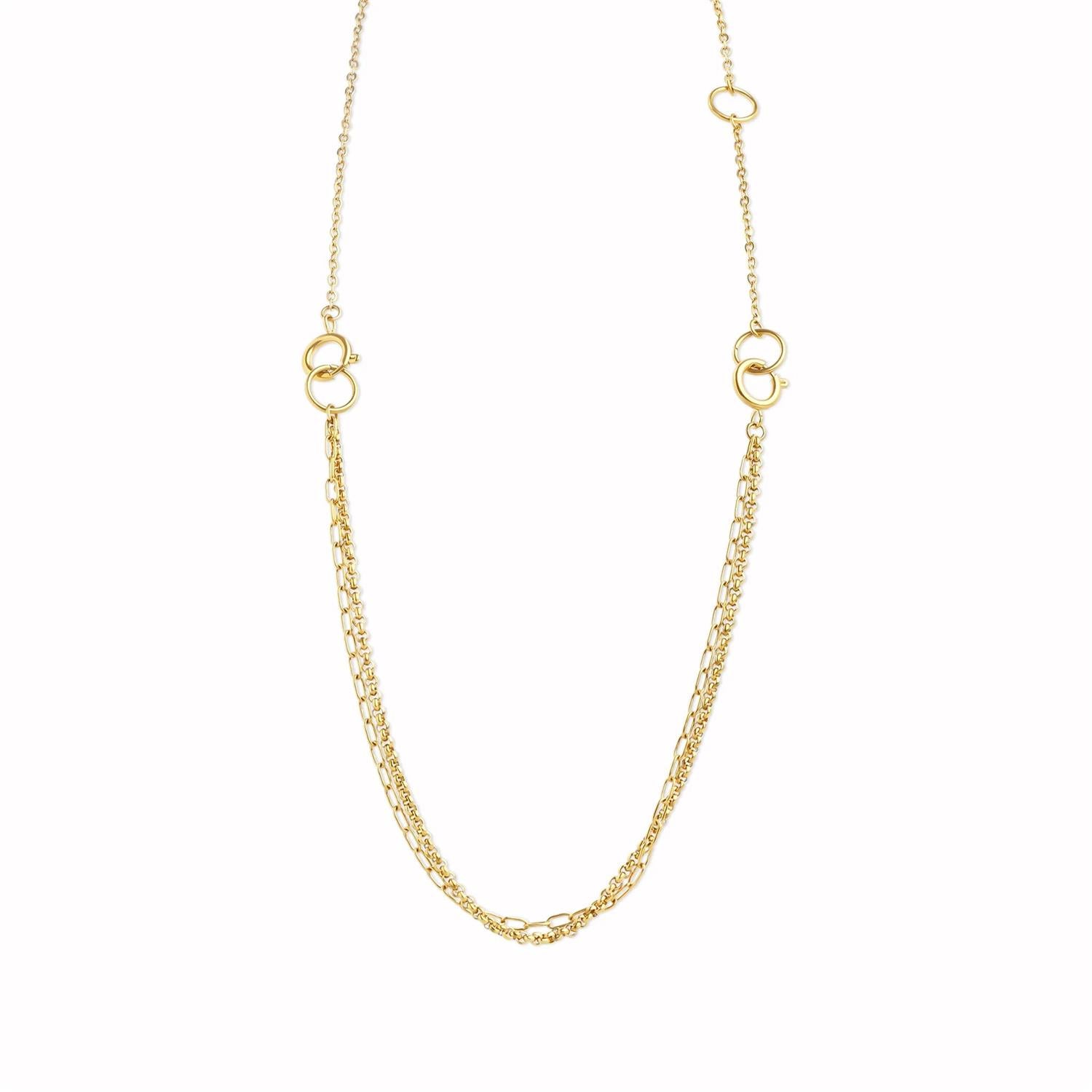 Onyx - Layered Chain Necklace Stainless Steel
