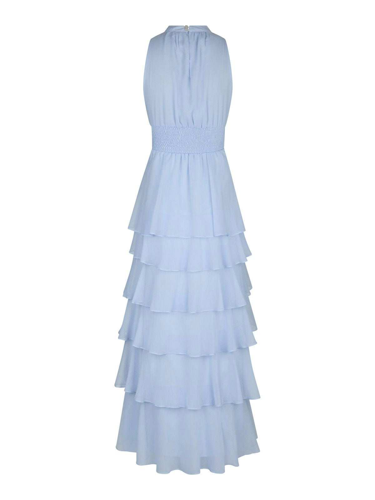 Marli Solid Chiffon Dress i blå på modell, kjole fra Neo Noir hos Image Mandal