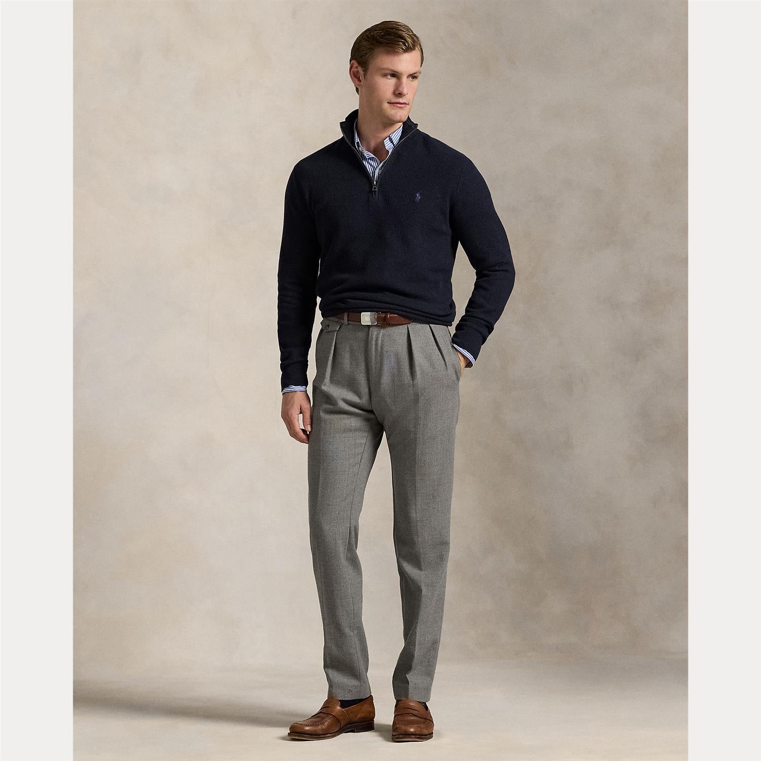 Long-Sleeve Half-Zip Pullover i marineblå bilde 11, genser fra Polo Ralph Lauren hos Image Mandal