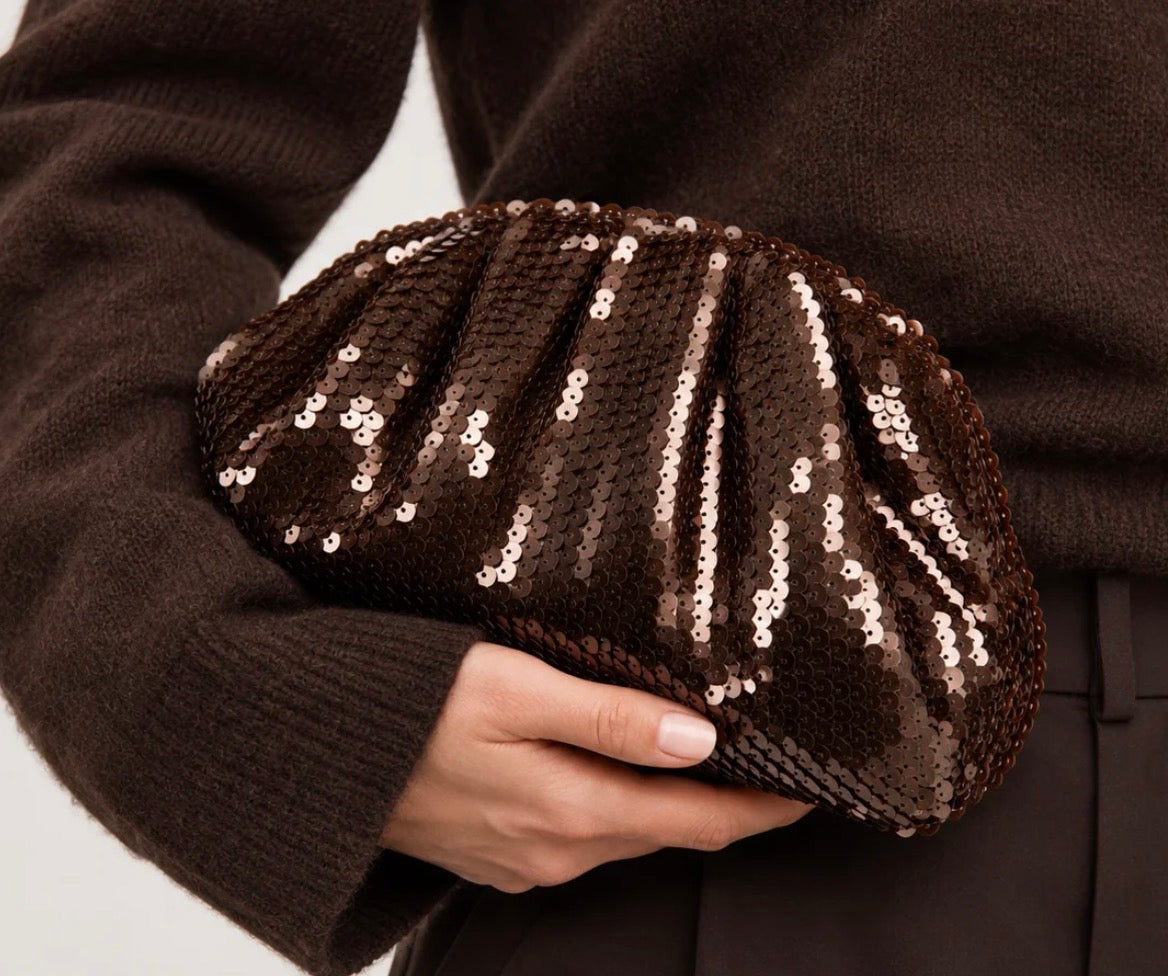 sequin clutch bag