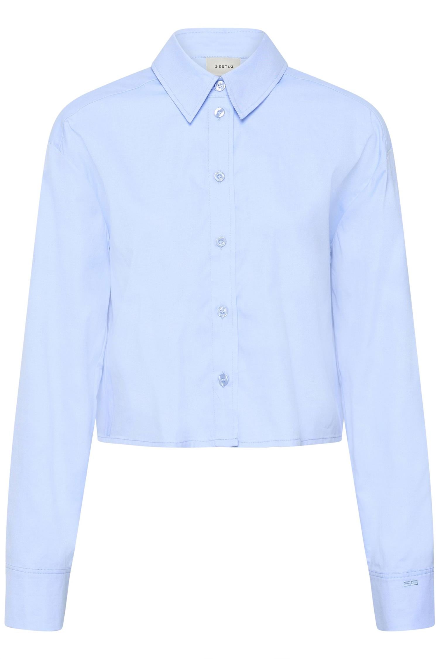 Gzyork Short Shirt Noos i chambray blå melange, skjorte fra Gestuz hos Image Mandal