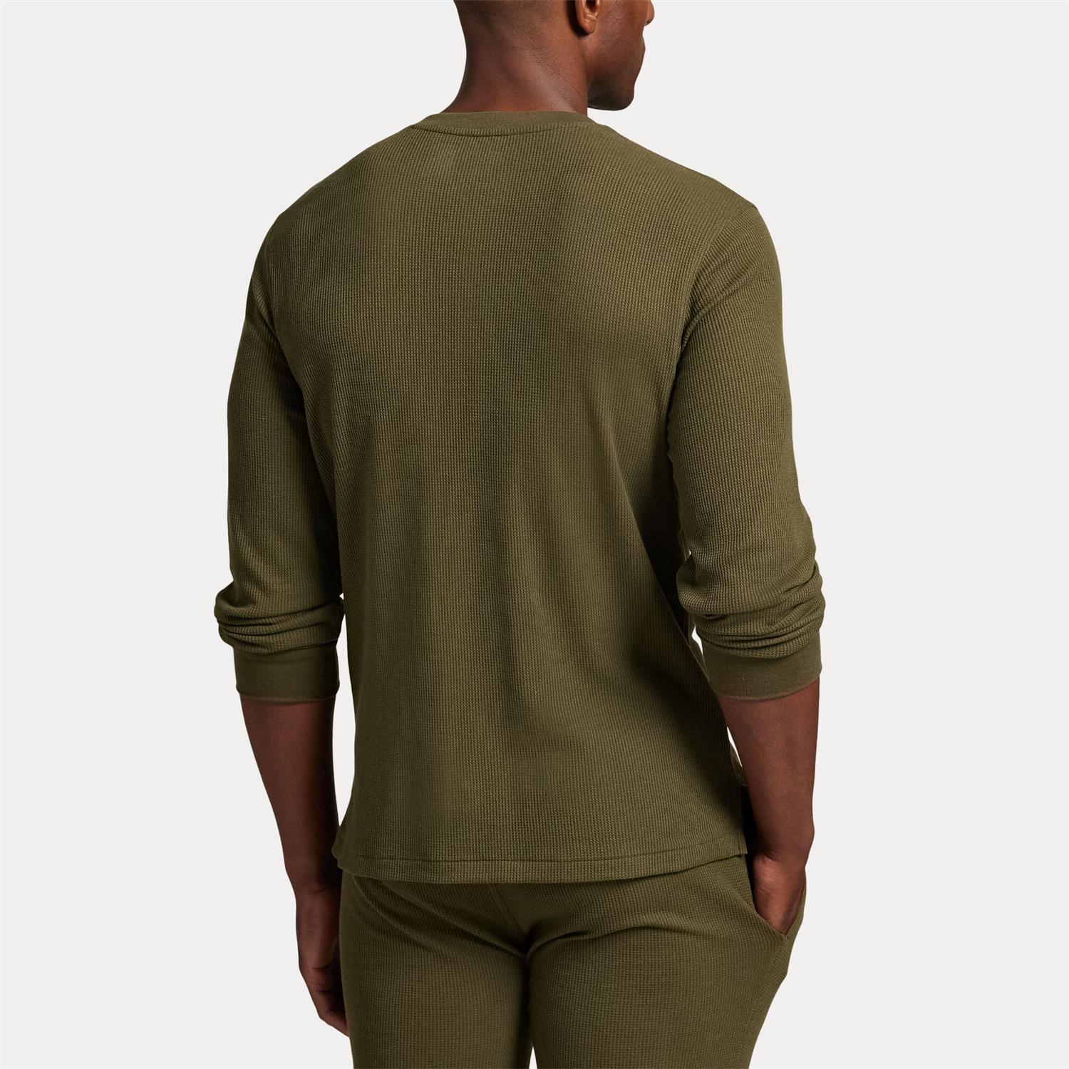 Long-Sleeve Henley Sleep Top i grønn alternativt utsnitt, overdel fra Polo Ralph Lauren hos Image Mandal