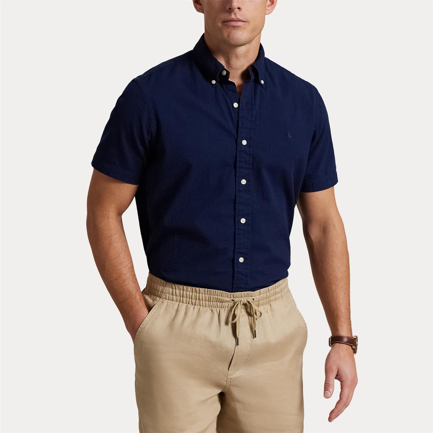 Custom Fit Short-Sleeve Sport Shirt ekstra vinkel, skjorte fra Polo Ralph Lauren hos Image Mandal