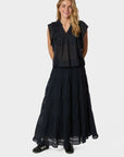 Felicia S Voile Skirt i marineblå i bomull, skjørt fra Neo Noir hos Image Mandal