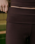 Ulianna Leggings Pants i chocolate brun stylet antrekk, underdel fra Neo Noir hos Image Mandal