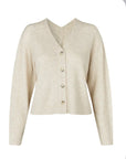 Hanae, Asato M Knit i kremfarget stylet antrekk, cardigan fra MBYM hos Image Mandal