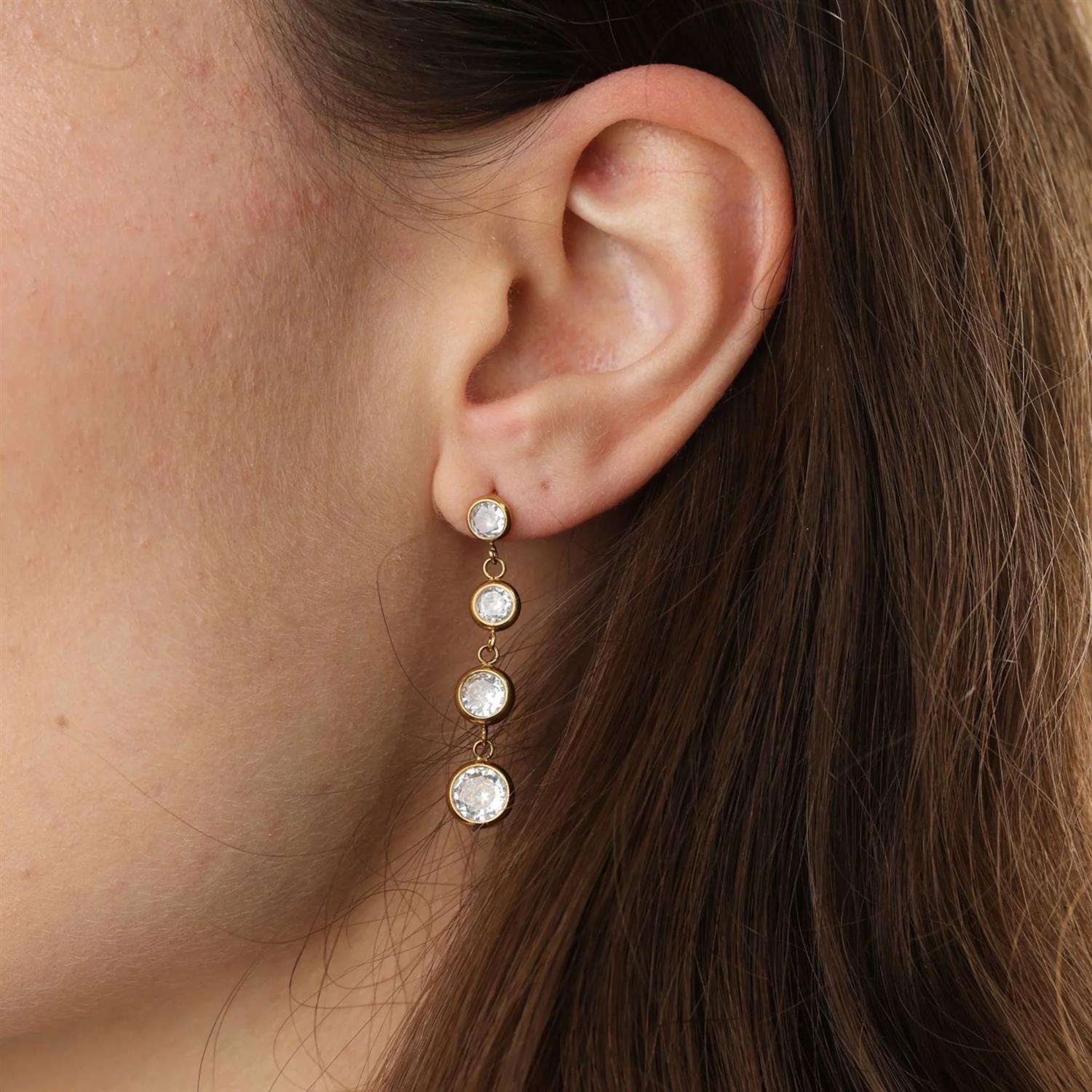 Robine - Crystal Earrings Stainless Steel