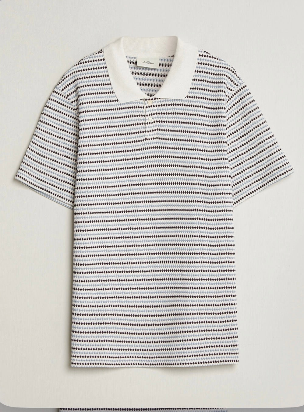 Knitted stripe polo