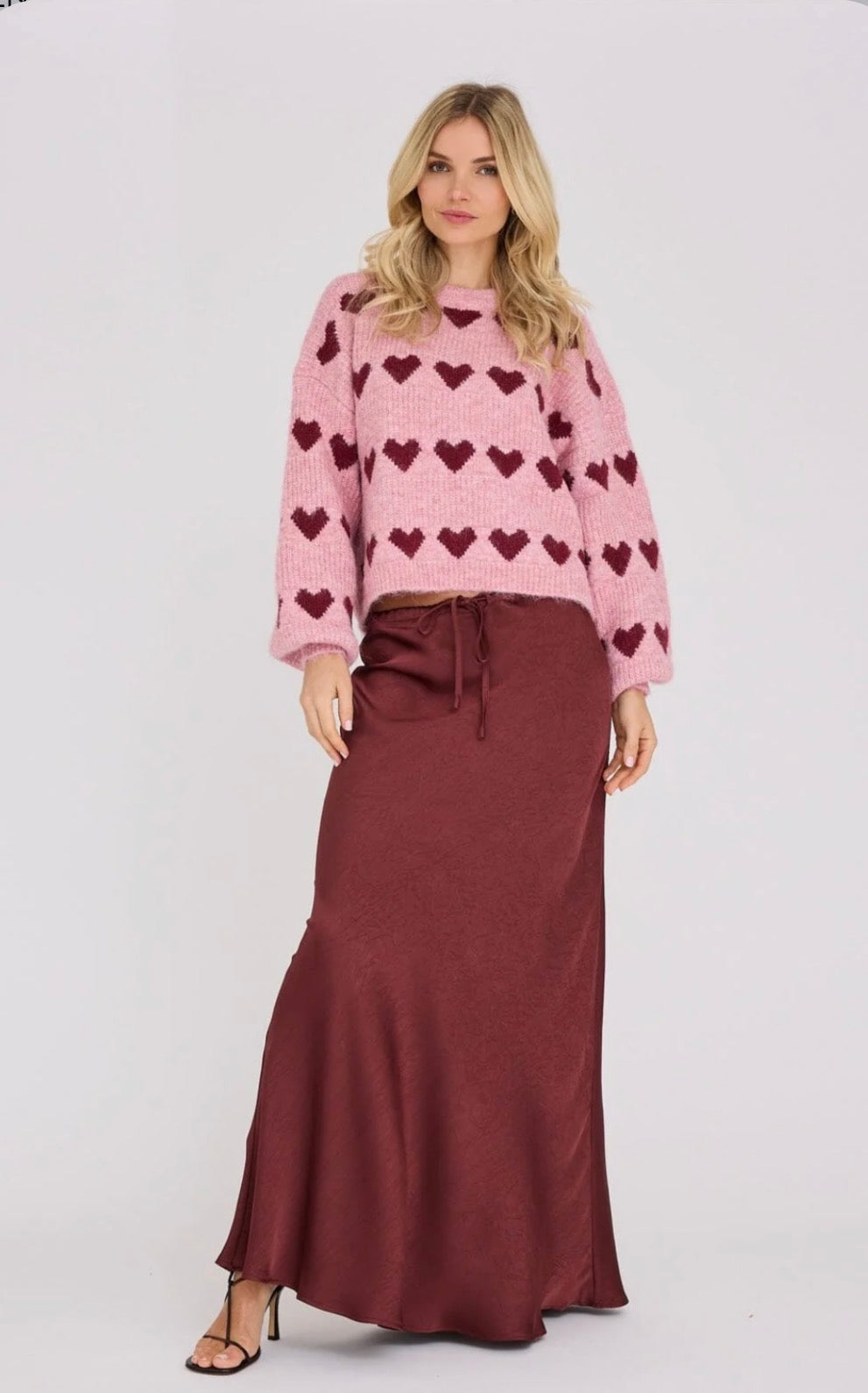 Heart knit pullover