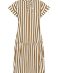 Zalindasz Ss Dress i tiger's eye ice stripet i bomull, kjole fra Saint Tropez hos Image Mandal