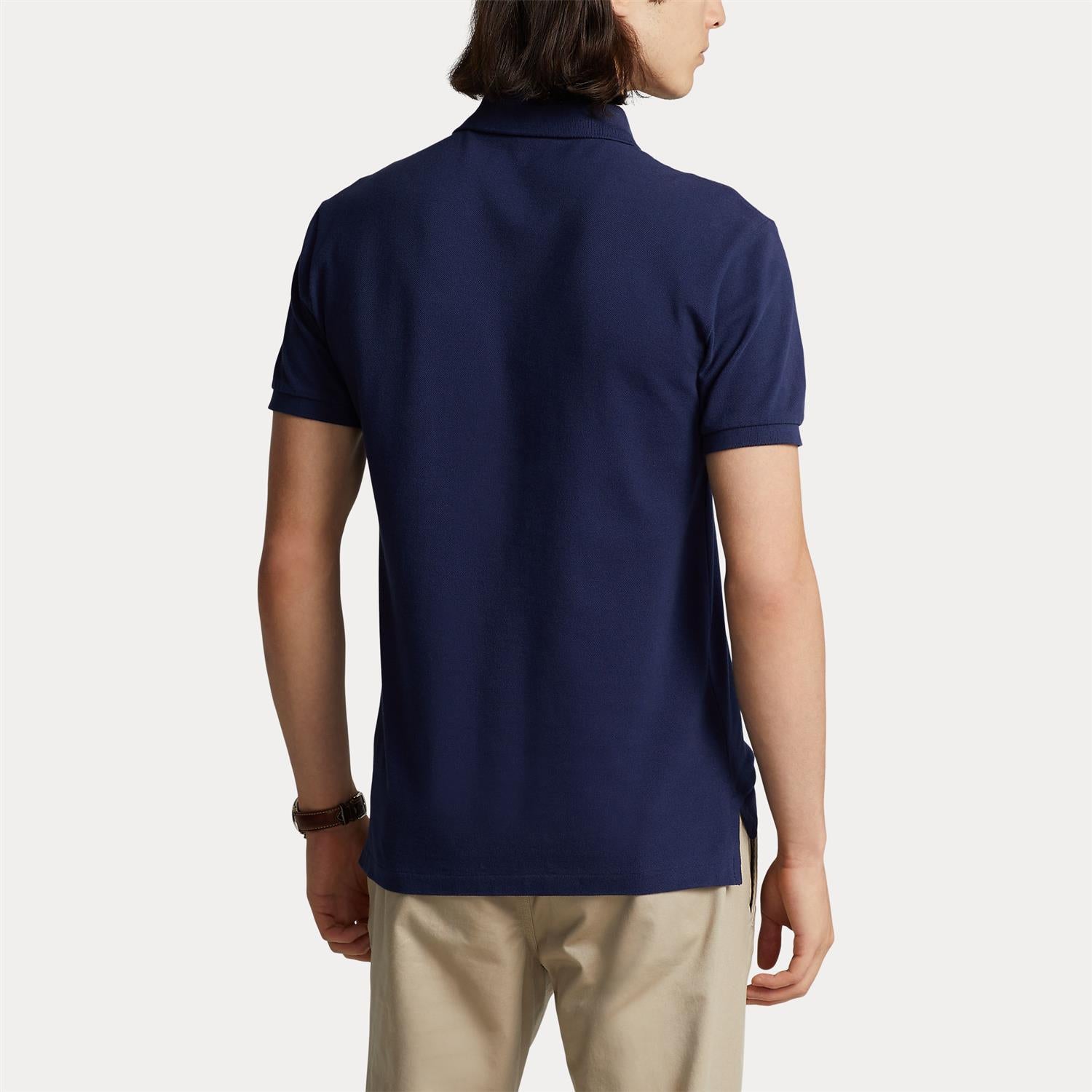 Basic Mesh Ssl Knit i blå detaljbilde, piké fra Polo Ralph Lauren hos Image Mandal