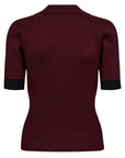 Bonny Polo Knit i burgunder sett fra siden, bluse fra Co'couture hos Image Mandal