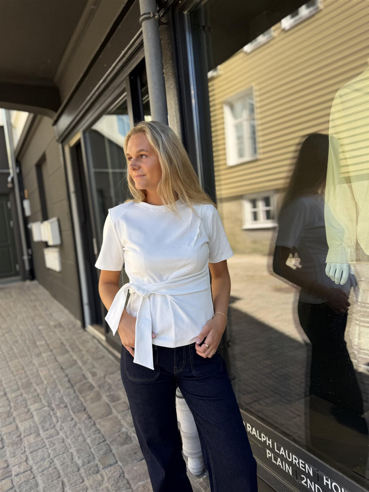 Orianecc Pleat Tie Tee