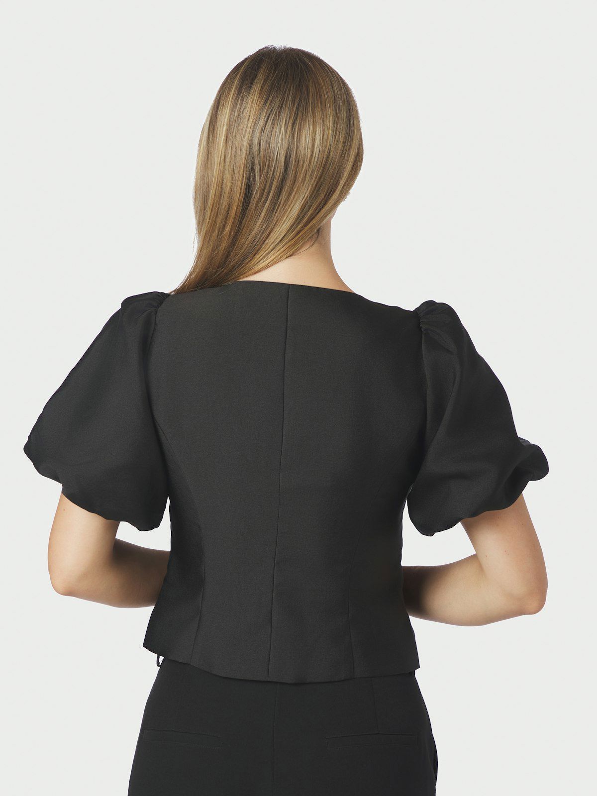 Anela Mandarin Dull Satin Blouse