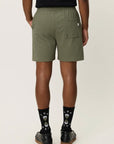 Stan Seersucker Swim Shorts i grønn bakfra, badetøy fra Les Deux hos Image Mandal