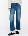 Ivy Medina Cropped Jeans Wash Turin i blå sett fra siden, bukse fra Ivy Copenhagen hos Image Mandal