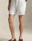 Woven shorts prepter lin i hvit sett fra siden, shorts fra Polo Ralph Lauren hos Image Mandal