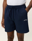 Stan Seersucker Swim Shorts i marine i polyester, badetøy fra Les Deux hos Image Mandal