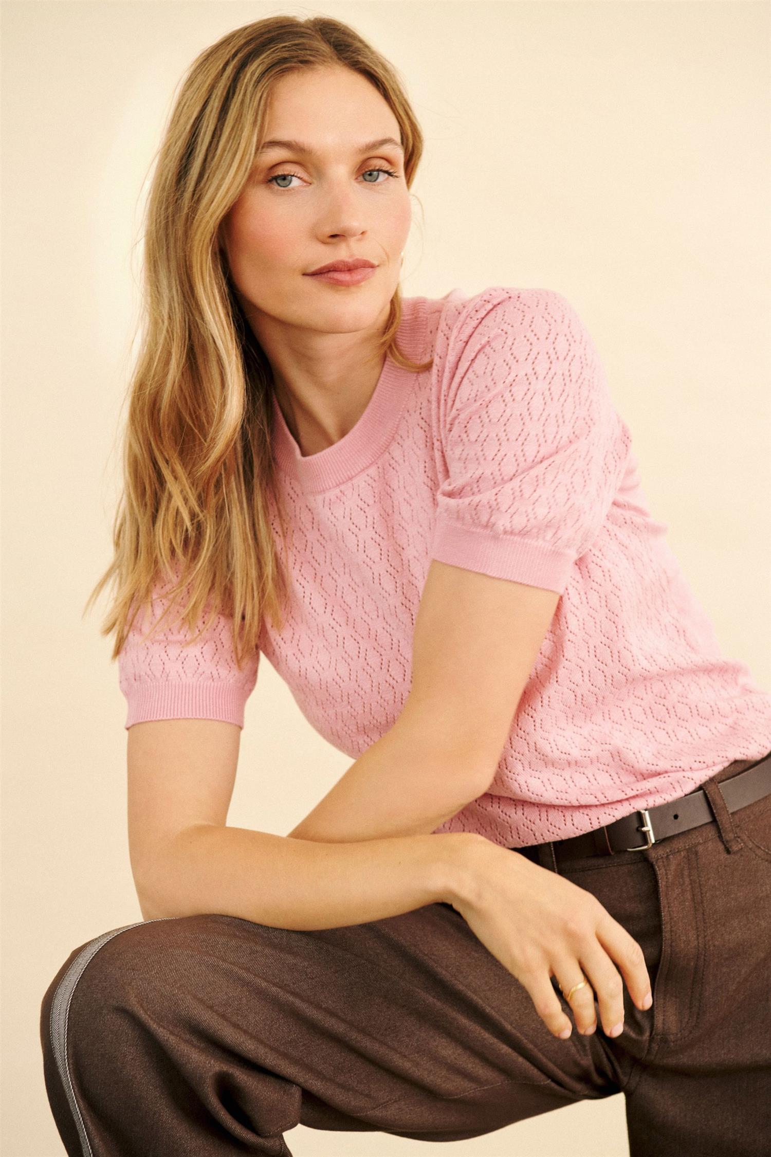 Milasz Pointelle Ss Pullover