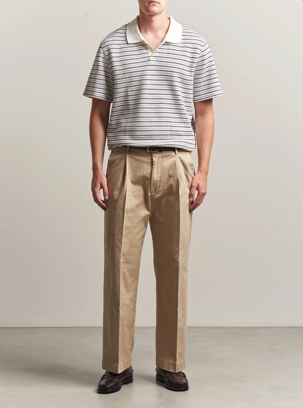 Knitted stripe polo