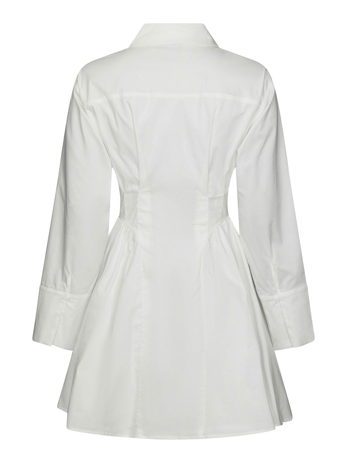 Ulissa Poplin Shirt Dress i offwhite nærbilde av detaljer, kjole fra Neo Noir hos Image Mandal