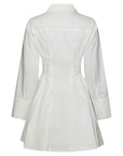Ulissa Poplin Shirt Dress i offwhite nærbilde av detaljer, kjole fra Neo Noir hos Image Mandal