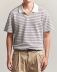 Knitted stripe polo