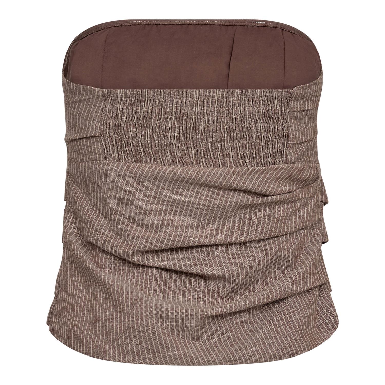 Jihocc Stripe Tube Top i brun bakfra, overdel fra Co'couture hos Image Mandal