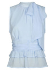 Ansol Solid Chiffon Top i blå detaljbilde, topp fra Neo Noir hos Image Mandal