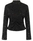 Rosia Blouse i sort nærbilde av detaljer, bluse fra Gestuz hos Image Mandal