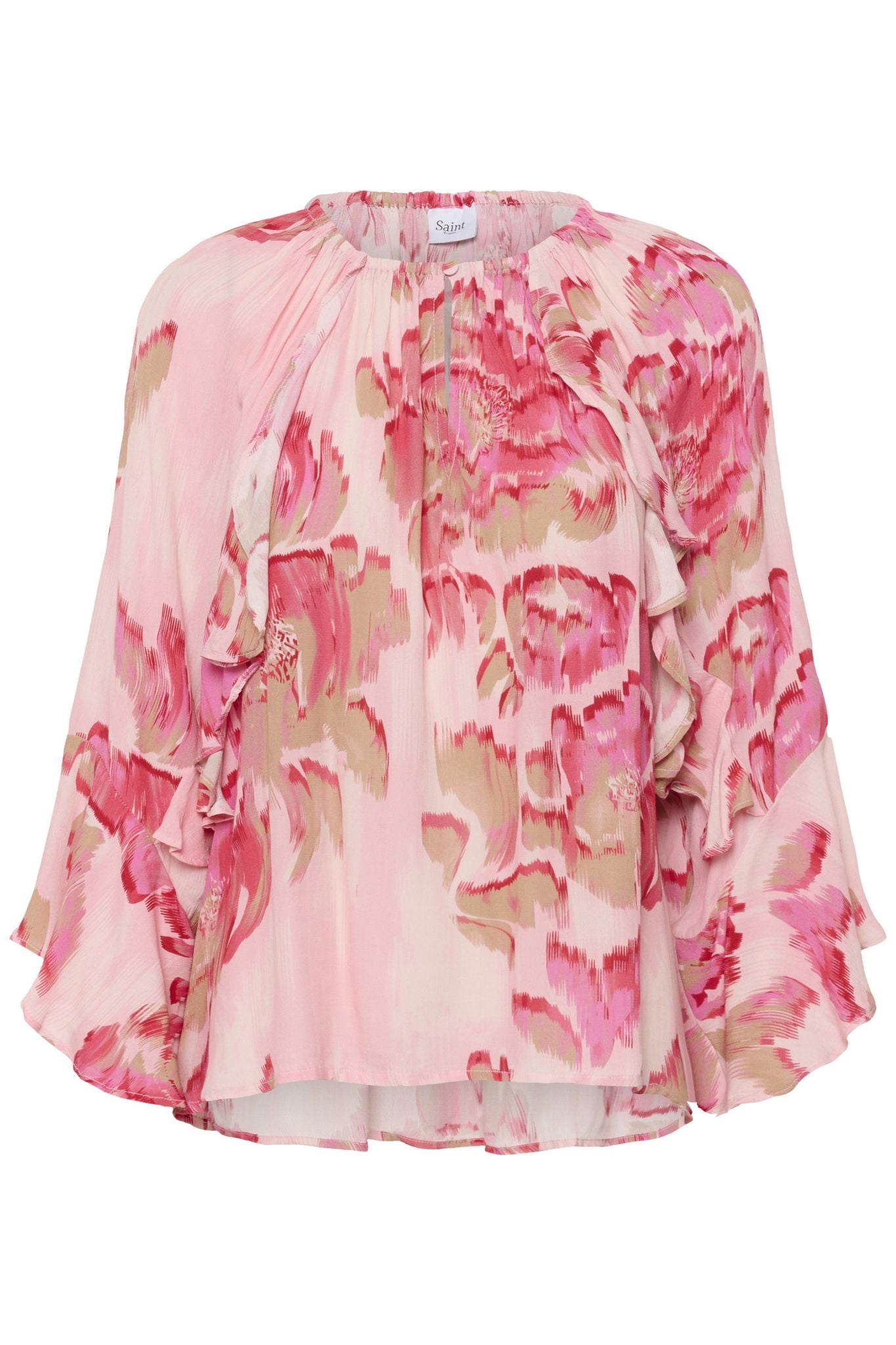 Pollyanasz Blouse i poppy shaded flower i viskose, skjorte fra Saint Tropez hos Image Mandal