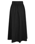 Yara Long Poplin Skirt i sort sett fra siden, skjørt fra Neo Noir hos Image Mandal