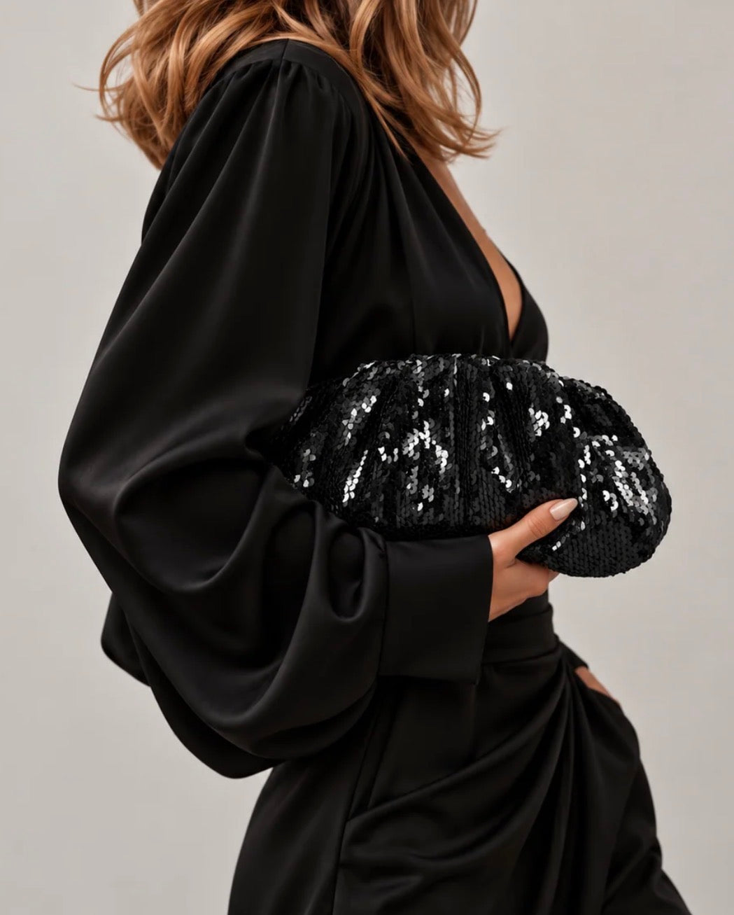 sequin clutch bag